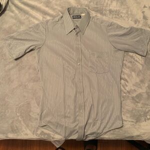 Light gray short sleeve striped shirt